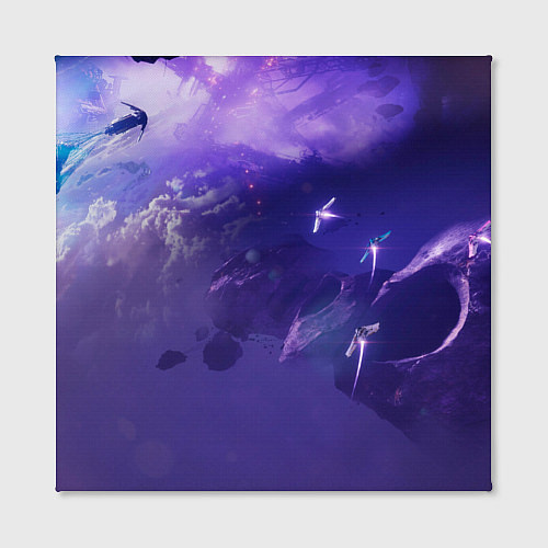 Картина квадратная Фиолетовый необъятный космос / 3D-принт – фото 2