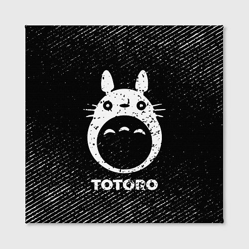 Картина квадратная Totoro с потертостями на темном фоне / 3D-принт – фото 2