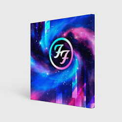 Холст квадратный Foo Fighters неоновый космос, цвет: 3D-принт