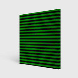 Холст квадратный Черно-зеленые полосы, цвет: 3D-принт