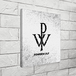 Холст квадратный Powerwolf с потертостями на светлом фоне, цвет: 3D-принт — фото 2