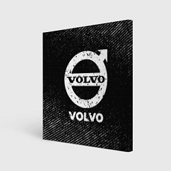 Холст квадратный Volvo с потертостями на темном фоне, цвет: 3D-принт