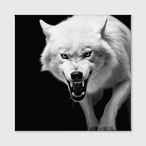Картина квадратная Агрессивный белый волк / 3D-принт – фото 2