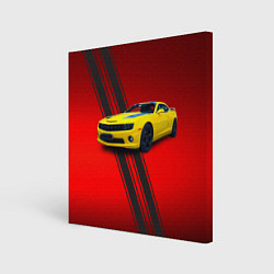 Холст квадратный Спортивный американский автомобиль Chevrolet Camar, цвет: 3D-принт