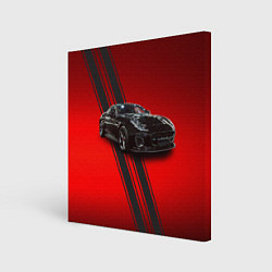 Холст квадратный Английский спортивный автомобиль Jaguar, цвет: 3D-принт