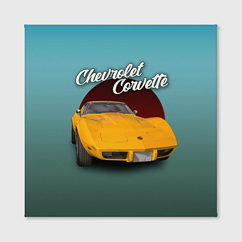 Картина квадратная Американский спорткар Chevrolet Corvette Stingray / 3D-принт – фото 2