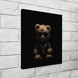 Холст квадратный Брутальный плюшевый медведь, цвет: 3D-принт — фото 2