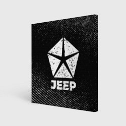 Холст квадратный Jeep с потертостями на темном фоне, цвет: 3D-принт