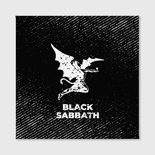 Картина квадратная Black Sabbath с потертостями на темном фоне / 3D-принт – фото 2