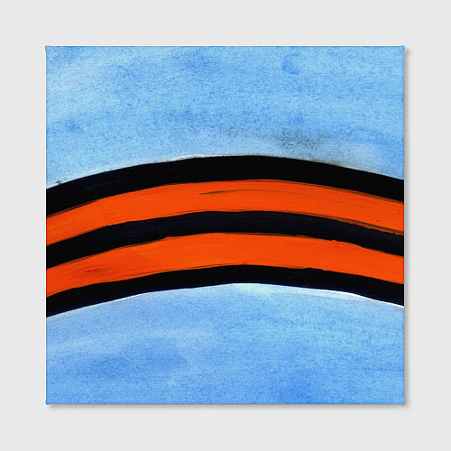 Картина квадратная Георгиевская лента на голубом фоне / 3D-принт – фото 2