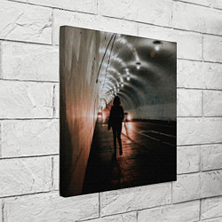 Холст квадратный Ночной тоннель, цвет: 3D-принт — фото 2