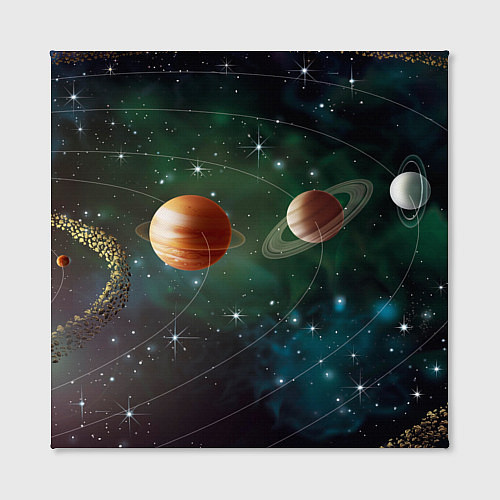 Картина квадратная Планетная система / 3D-принт – фото 2
