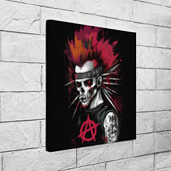 Холст квадратный Скелет панк анархист, цвет: 3D-принт — фото 2