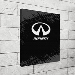 Холст квадратный Infiniti speed на темном фоне со следами шин, цвет: 3D-принт — фото 2