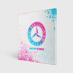 Холст квадратный Mercedes neon gradient style, цвет: 3D-принт