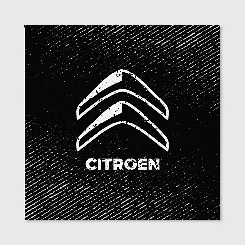 Картина квадратная Citroen с потертостями на темном фоне / 3D-принт – фото 2