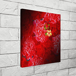 Холст квадратный 9 мая и гвоздики, цвет: 3D-принт — фото 2