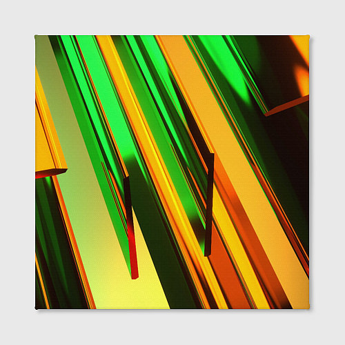 Картина квадратная Зелёные и оранжевые пластины / 3D-принт – фото 2