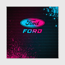 Холст квадратный Ford - neon gradient, цвет: 3D-принт — фото 2