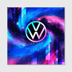 Холст квадратный Volkswagen неоновый космос, цвет: 3D-принт — фото 2