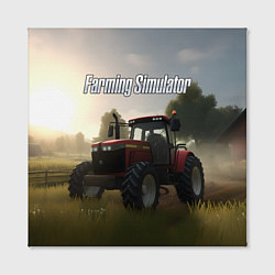 Холст квадратный Farming Simulator - Красный трактор, цвет: 3D-принт — фото 2