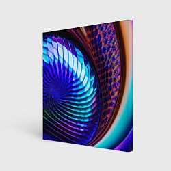 Холст квадратный Неоновый водоворот, цвет: 3D-принт