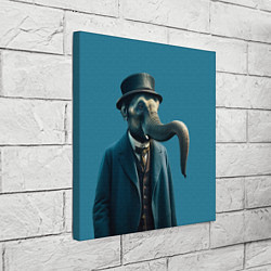 Холст квадратный Слон джентельмен в смокинге и шляпе, цвет: 3D-принт — фото 2