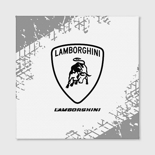 Картина квадратная Lamborghini speed на светлом фоне со следами шин / 3D-принт – фото 2