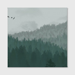 Холст квадратный Туманные холмы и лес, цвет: 3D-принт — фото 2