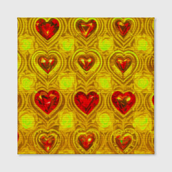 Холст квадратный Узор рубиновые сердца, цвет: 3D-принт — фото 2
