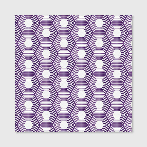 Картина квадратная Шестиугольники фиолетовые / 3D-принт – фото 2