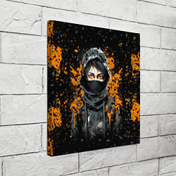 Холст квадратный Девушка в капюшоне - anime style, цвет: 3D-принт — фото 2