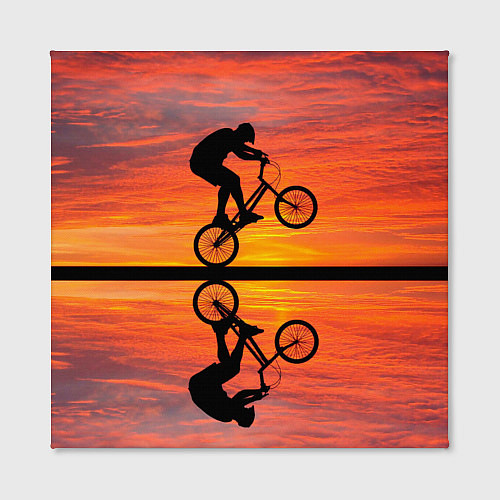 Картина квадратная Велосипедист в отражении / 3D-принт – фото 2