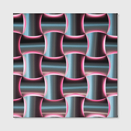 Картина квадратная Множество полурозовых изогнутых четырёхугольников / 3D-принт – фото 2