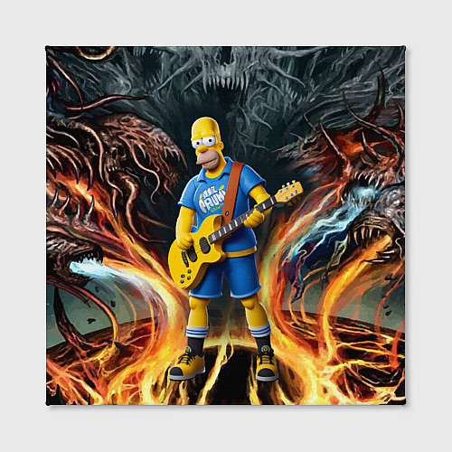 Картина квадратная Гомер Симпсон играет на гитаре / 3D-принт – фото 2