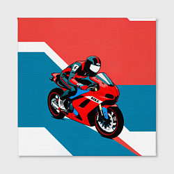 Холст квадратный Нарисованный мотоциклист, цвет: 3D-принт — фото 2