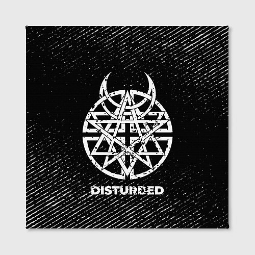 Картина квадратная Disturbed с потертостями на темном фоне / 3D-принт – фото 2