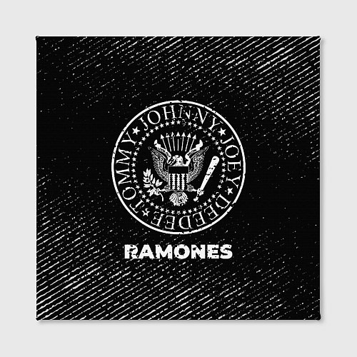 Картина квадратная Ramones с потертостями на темном фоне / 3D-принт – фото 2