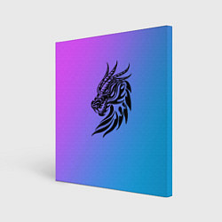 Холст квадратный Дракон на градиенте, цвет: 3D-принт