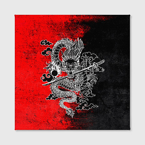 Картина квадратная Дракон с катаной / 3D-принт – фото 2
