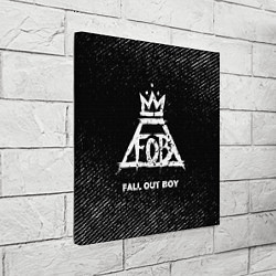 Холст квадратный Fall Out Boy с потертостями на темном фоне, цвет: 3D-принт — фото 2