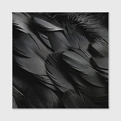 Холст квадратный Черные перья ворона, цвет: 3D-принт — фото 2