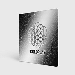 Холст квадратный Coldplay glitch на светлом фоне, цвет: 3D-принт