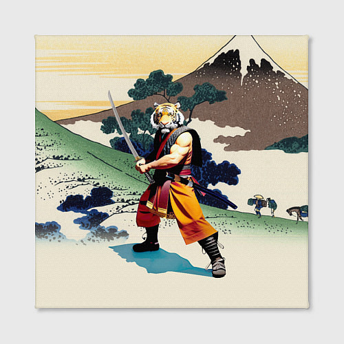 Картина квадратная Tiger samurai - Japan - neural network / 3D-принт – фото 2