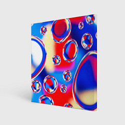Холст квадратный Объемные цветные пузыри, цвет: 3D-принт