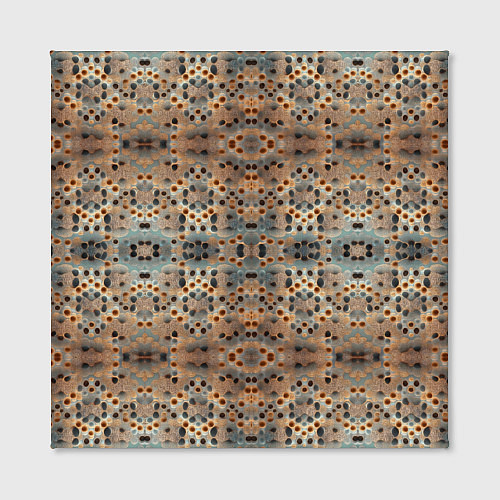 Картина квадратная Ржавые абстрактные цветы в горошек / 3D-принт – фото 2
