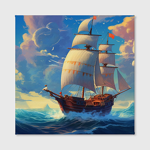 Картина квадратная Парусник в море / 3D-принт – фото 2