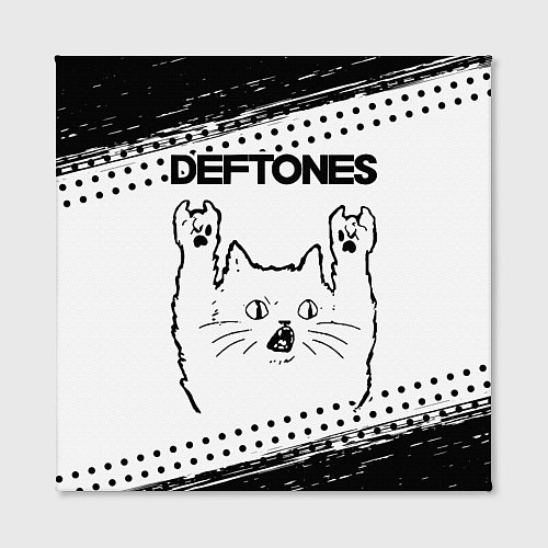 Картина квадратная Deftones рок кот на светлом фоне / 3D-принт – фото 2