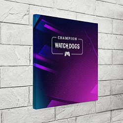 Холст квадратный Watch Dogs gaming champion: рамка с лого и джойсти, цвет: 3D-принт — фото 2