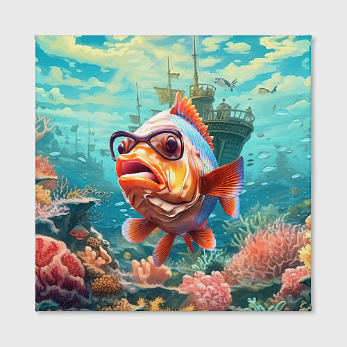 Картина квадратная Рыбка в озере / 3D-принт – фото 2